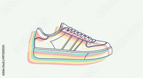Colorful Sneaker Footwear Fashion Design.