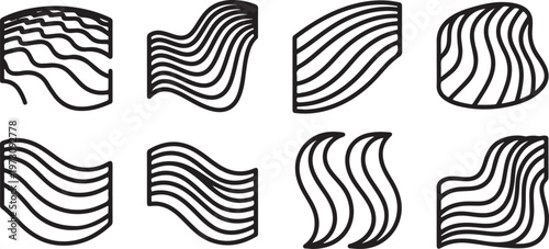 Various ornamental braid patterns arranged in two rows Vector