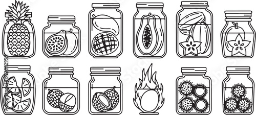 Collection of vintage apothecary bottles with intricate botanical designs Vector