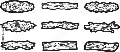 Contour maps illustrating different types of elevation and terrain features Vector