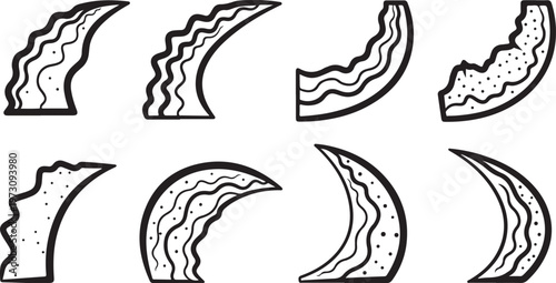 A collection of various animal paw prints in black and white sketches Vector