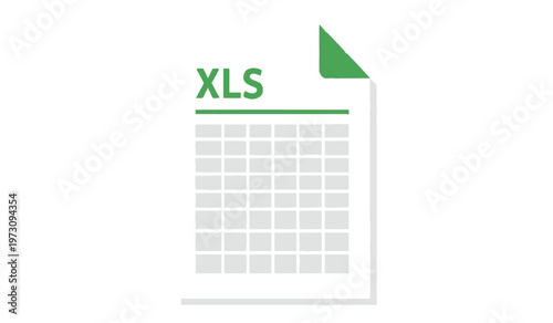 This image depicts a flat stylized representation of an excel spreadsheet file showcasing a grid of cells high quality professional detailed modern elegant stylish