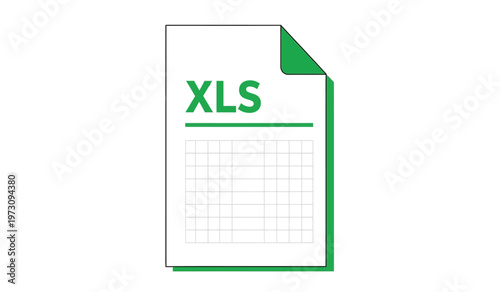 This image depicts a white document with the letters xls prominently displayed suggesting a microsoft excel spreadsheet file format high quality professional detailed modern