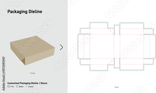 Reverse Tuck End Box Packaging Dieline Folding Carton Die Cut Template