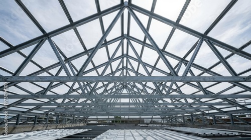 Modern glass roof structure architecture.