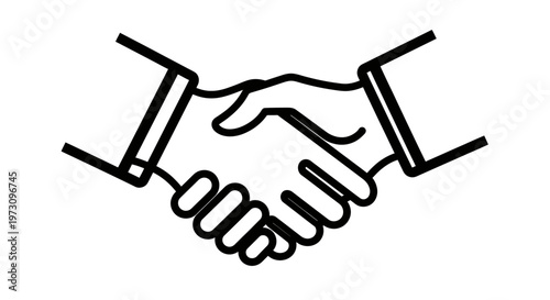 Simplified icon of two hands clasped in a firm handshake