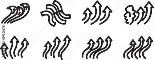 Abstract black ink strokes on a plain white background Vector