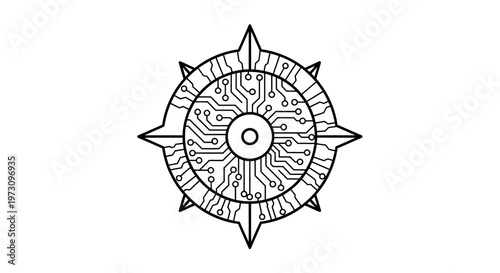 Circular electronic circuit design with pointed protrusions