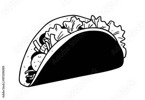 Vegetable tacos hand drawn vector sketch