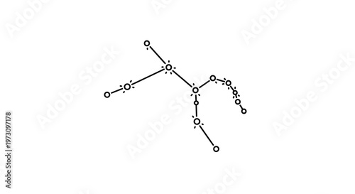 Stylized constellation with linked circles and lines on a white background
