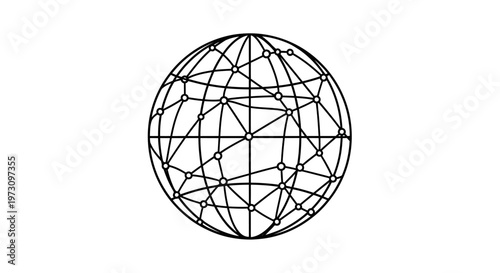 Abstract sphere with interconnected nodes, representing global network