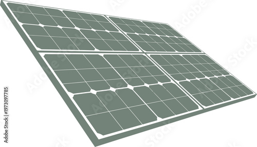 Angled view of a solar panel array for renewable energy production
