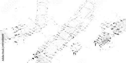 Black grunge texture with abstract patterns on white background vector illustration