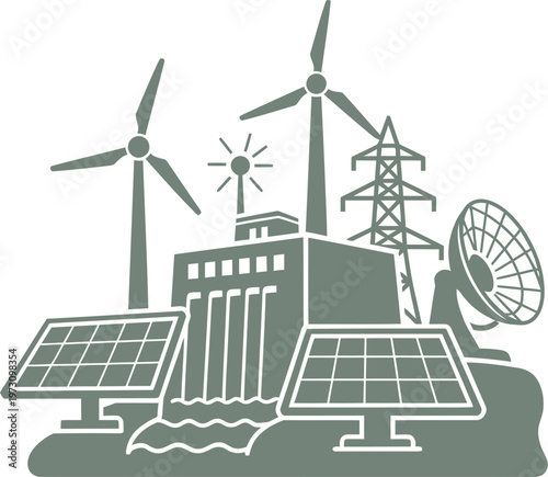 Multi-source power station with solar wind and hydro energy