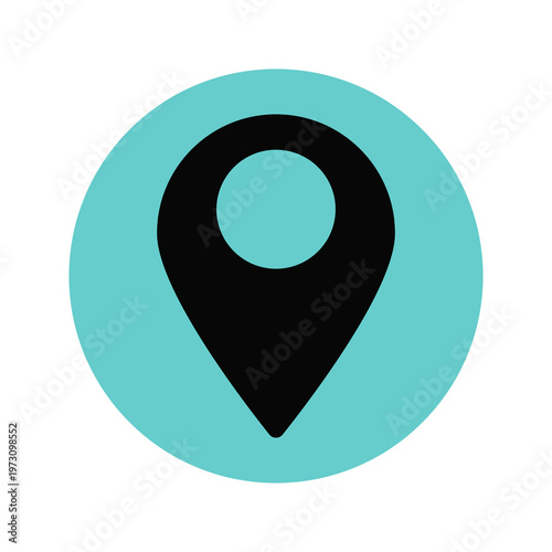 Location Pin Icon on Teal Circle