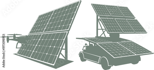 Mobile solar technology with electric vehicle and drone