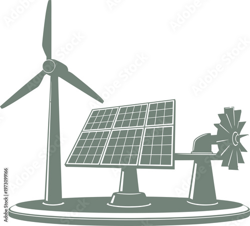 Micro-grid renewable energy station with wind solar and water power