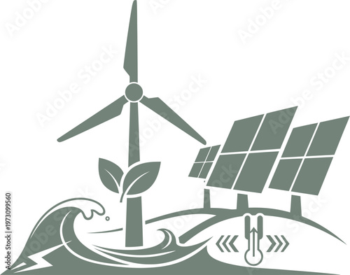 Natural power sources including tidal waves wind and geothermal energy