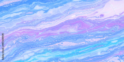 Vibrant swirling marble pattern with shades of blue, Purple, And pink hues in a mesmerizing abstract design for backgrounds and textures