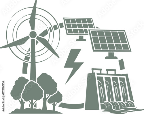 Integrated renewable energy system with wind solar and hydro power