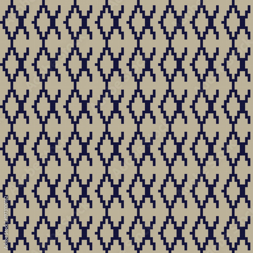 Navy Geometric Argyle Textile Design Pattern For Fashion And Homeware