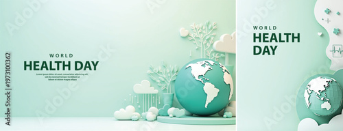 Elegant World health day backgorund, Realistic World health day for social media template