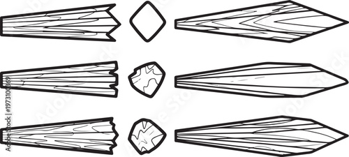 Comparison of folding techniques for paper and fabric materials Vector