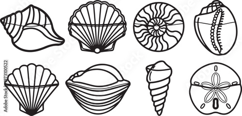 Various types of hats and headwear depicted in black and white illustrations Vector