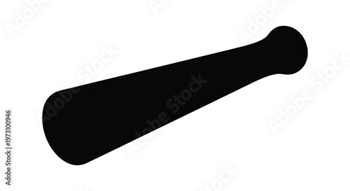 Black shape resembling a paddle or oar minimalist design silhouette