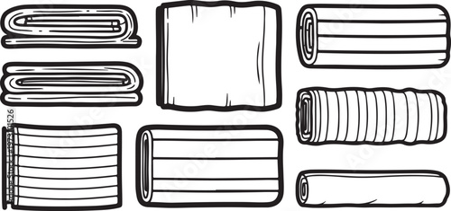 An array of geometric 3d shapes including cubes, cylinders, and a sphere. Vector