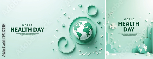 Elegant World health day backgorund, Realistic World health day for social media template