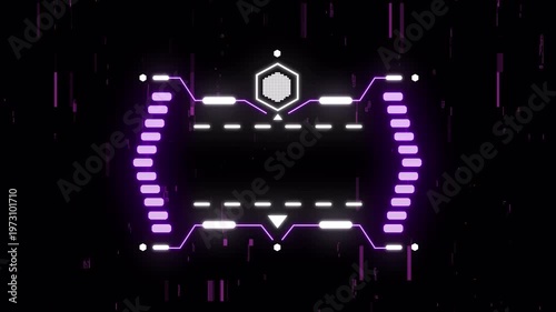 Futuristic Neon HUD Control Panel Animation with Data Interface Elements, Sci Fi Dashboard UI Loop