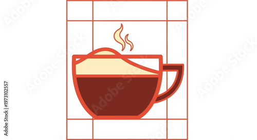 Brown Coffee Cup With Steam Rising.