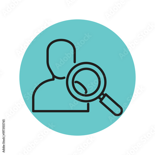 User Search Icon on Teal Circle