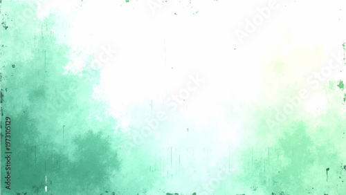 Vector Abstract background of emerald color tone painting with watercolor design that evokes feeling of serene, harmony and fresh.