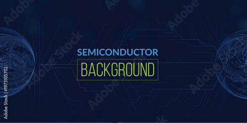 Blue digital circuitry semiconductor background illustration