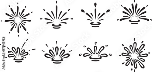 Black and white sketches of stylized daisies with varying petal and leaf patterns Vector