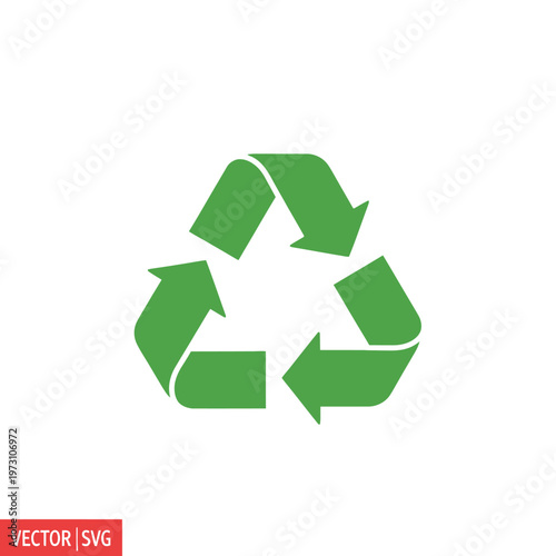 Green recycling symbol, eco-friendly, sustainability, reduce reuse recycle icon