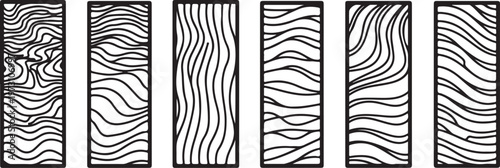 Minimalist line art of six different fingerprint patterns Vector