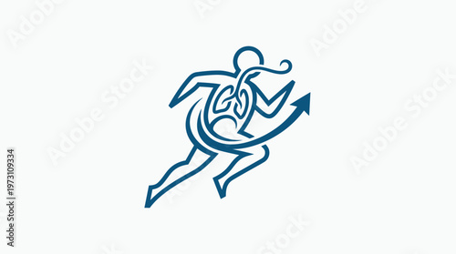 Athletic Runner with Respiration System Graphic