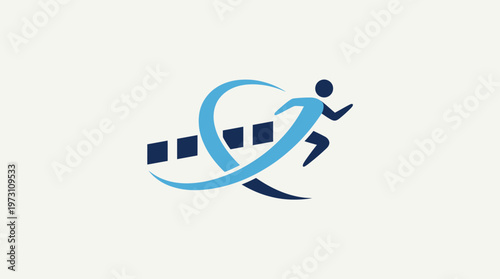 Abstract Logo Representing Speed Athletics and Success