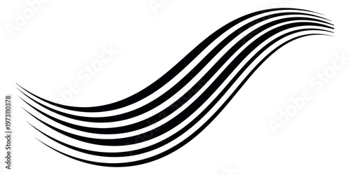 Abstract line art illustration of curved lines depicting dynamic movement for graphic design