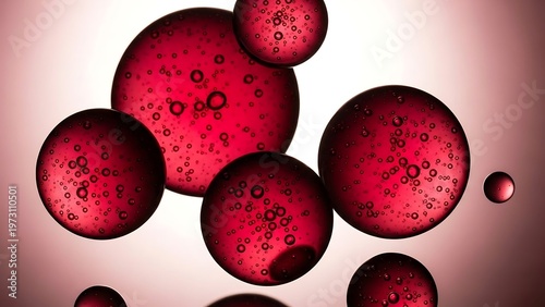 Abstract Red Spheres - A Microscopic View of Cellular Structures.