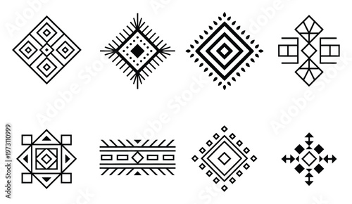 Geometric Tribal Patterns Vector Illustration