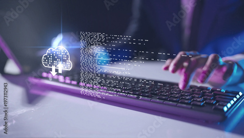 Bild auf Leinwand AI-powered analyze big data analyze, data center AI Cloud storage Virtual office