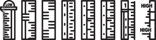 Illustration of a bar graph showing data from low to high values Vector