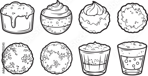 Variety of ceramic pots and vases with different shapes and patterns Vector