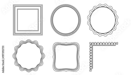 Vector set of decorative vintage frames and borders, collection of elegant ornate frames for design, vector illustration
