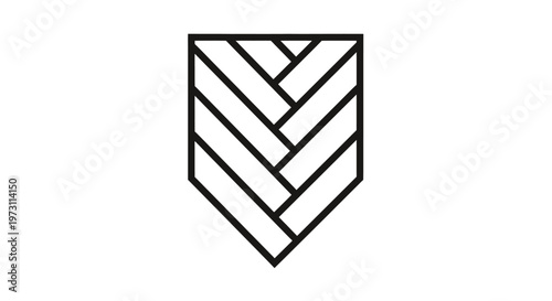 Geometric shield pattern resembling herringbone parquet floor