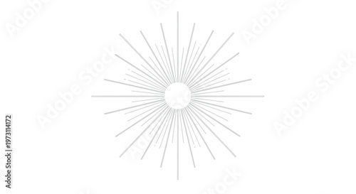 Geometric sunburst with central circle and radiating lines